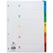 Concord Index Dividers, 1-5, Multicoloured Mylar Tabs, A4, White
