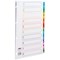 Concord Index Dividers, 1-10, Multicoloured Mylar Tabs, A4, White