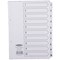 Concord Reinforced Board Index Dividers, 1-10, Clear Tabs, A5, White