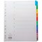 Concord Reinforced Board Index Dividers, Extra Wide, 1-10, Multicolour Tabs, A4, White