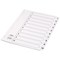 Concord Reinforced Board Index Dividers, 1-10, Clear Tabs, A4, White
