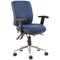 Chiro Medium Back Task Operators Chair, Height Adjustable & Folding Arms, Blue