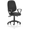 Eclipse Plus III Operator Chair, Fixed Height Arms, Black Vinyl