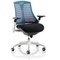 Flex Task Operator Chair, Black Seat, Blue Back, White Frame
