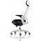 Flex Task White Frame & Black Seat Operator Chair, Headrest, Height Adjustable Arms, Black Back