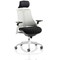 Flex Task Operator Chair With Headrest, Black Seat, White Back, White Frame