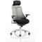 Flex Task Operator Chair With Headrest, Black Seat, Grey Back, White Frame