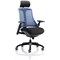 Flex Task Black Frame & Seat Operator Chair, Headrest, Height Adjustable Arms, Blue Back