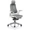 Zure Elastomer Executive Chair, Headrest, Height Adjustable Arms, Grey