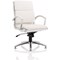 Classic Medium Back Executive Chair, Glides, Fixed Height Arms, White