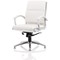 Classic Medium Back Executive Chair, Glides, Fixed Height Arms, White