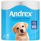 Andrex Complete Clean Toilet Roll, 2-Ply, 190 Sheets Per Roll, Pack of 24