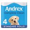Andrex Complete Clean Toilet Roll, 2-Ply, 190 Sheets Per Roll, Pack of 24
