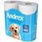 Andrex Complete Clean Toilet Roll, 2-Ply, 190 Sheets Per Roll, Pack of 24