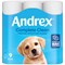 Andrex Complete Clean Toilet Roll, 2-Ply, 190 Sheets Per Roll, Pack of 9