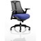 Flex Task Black Back and Frame Operator Chair, Height Adjustable Arms, Stevia Blue
