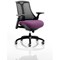 Flex Task Black Back and Frame Operator Chair, Height Adjustable Arms, Tansy Purple