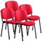 ISO Black Frame Stacking Chair, Bergamot Cherry, Pack of 4