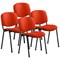 ISO Black Frame Stacking Chair, Tabasco Orange, Pack of 4