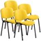 ISO Black Frame Stacking Chair, Senna Yellow, Pack of 4