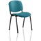 ISO Black Frame Stacking Chair, Maringa Teal, Pack of 4