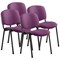ISO Black Frame Stacking Chair, Tansy Purple, Pack of 4