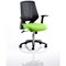 Relay Task Operator Chair, Black Mesh Back, Myrrh Green, With Folding Arms