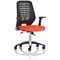 Relay Task Black Mesh Back Operator Chair, Folding Arms, Tabasco Orange