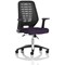Relay Task Black Mesh Back Operator Chair, Folding Arms, Tansy Purple