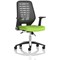 Relay Task Silver Mesh Back Operator Chair, Folding Arms, Myrrh Green