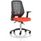 Relay Task Silver Mesh Back Operator Chair, Folding Arms, Tabasco Orange
