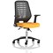Relay Task Silver Mesh Back Operator Chair, Folding Arms, Senna Yellow