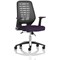 Relay Task Silver Mesh Back Operator Chair, Folding Arms, Tansy Purple