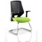 Relay Cantilever Visitor Chair, Black Mesh Back, Myrrh Green