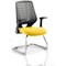 Relay Cantilever Visitor Chair, Silver Mesh Back, Senna Yellow