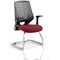 Relay Cantilever Visitor Chair, Silver Mesh Back, Ginseng Chilli