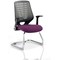 Relay Cantilever Visitor Chair, Silver Mesh Back, Tansy Purple