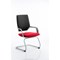 Xenon Visitor Chair, White Shell, Black Back, Bergamot Cherry