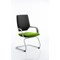Xenon Visitor Chair, White Shell, Black Back, Myrrh Green