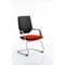 Xenon Visitor Chair, White Shell, Black Back, Tabasco Red