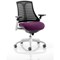 Black Back White Frame Operator Chair, Height Adjustable Arms, Tansy Purple