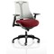 Flex Task White Back Black Frame Operator Chair, Height Adjustable Arms, Ginseng Chilli