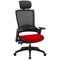 Molet Executive Operator Chair, With Headrest, Black Mesh Back, Black Frame, Bergamot Cherry
