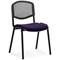 ISO Black Frame Mesh Back Stacking Chair, Tansy Purple Fabric Seat, Pack of 4