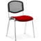 ISO Chrome Frame Mesh Back Stacking Chair, Bergamot Cherry Fabric Seat, Pack of 4