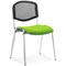ISO Chrome Frame Mesh Back Stacking Chair, Myrrh Green Fabric Seat, Pack of 4