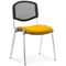 ISO Chrome Frame Mesh Back Stacking Chair, Senna Yellow Fabric Seat, Pack of 4 ISO Chrome Frame Mesh Back Stacking Chair, Senna Yellow Fabric Seat, Pack of 4