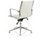 Ritz Leather Executive Medium Back Chair, With Chrome Glides, Ivory