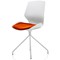 Florence Spindle Visitor Chair, White Frame, Tabasco Red