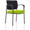 Brunswick Deluxe Visitor Chair, With Arms, Black Frame, Black Fabric Back, Fabric Seat, Myrrh Green